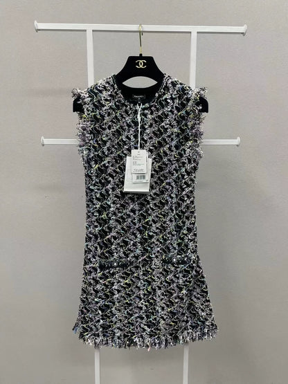 Chanel 22S Black tweed dress