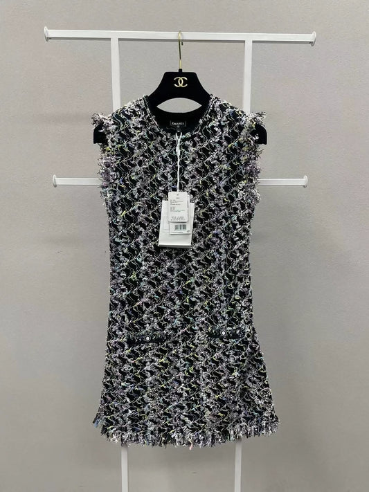 Chanel 22S Black tweed dress