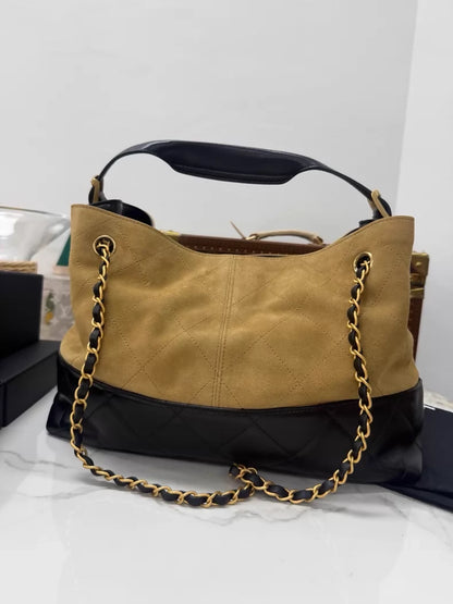 Chanel 25A Small Suede Hobo Toto Chain shoulder Bag