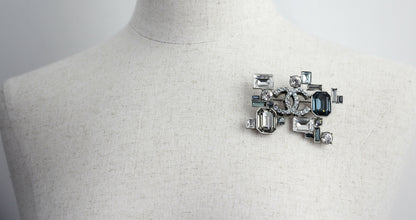 Chanel Vintage 05P Coloured Rhinestones Blue Brooch