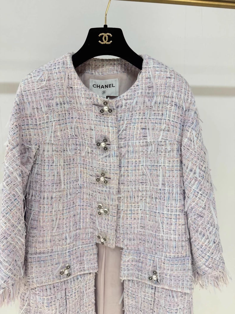 Chanel 2018 purple tweed jacket