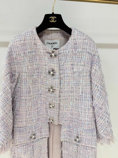 Chanel 2018 purple tweed jacket