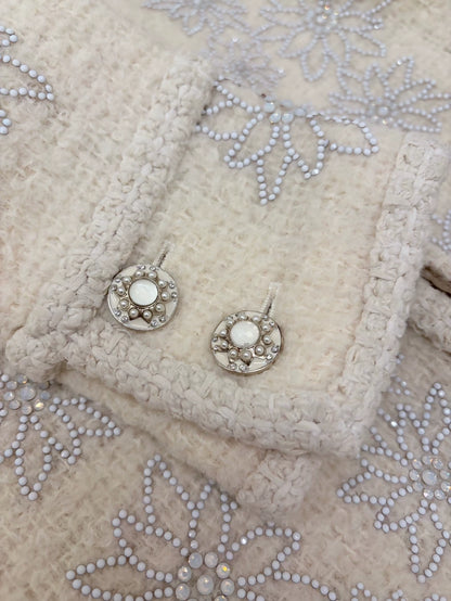 Chanel 2015 Rhinestone ecru Tweed Jacket