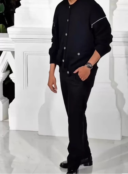 Chanel 25p Black Knit Reversible Cashmere Cardigan
