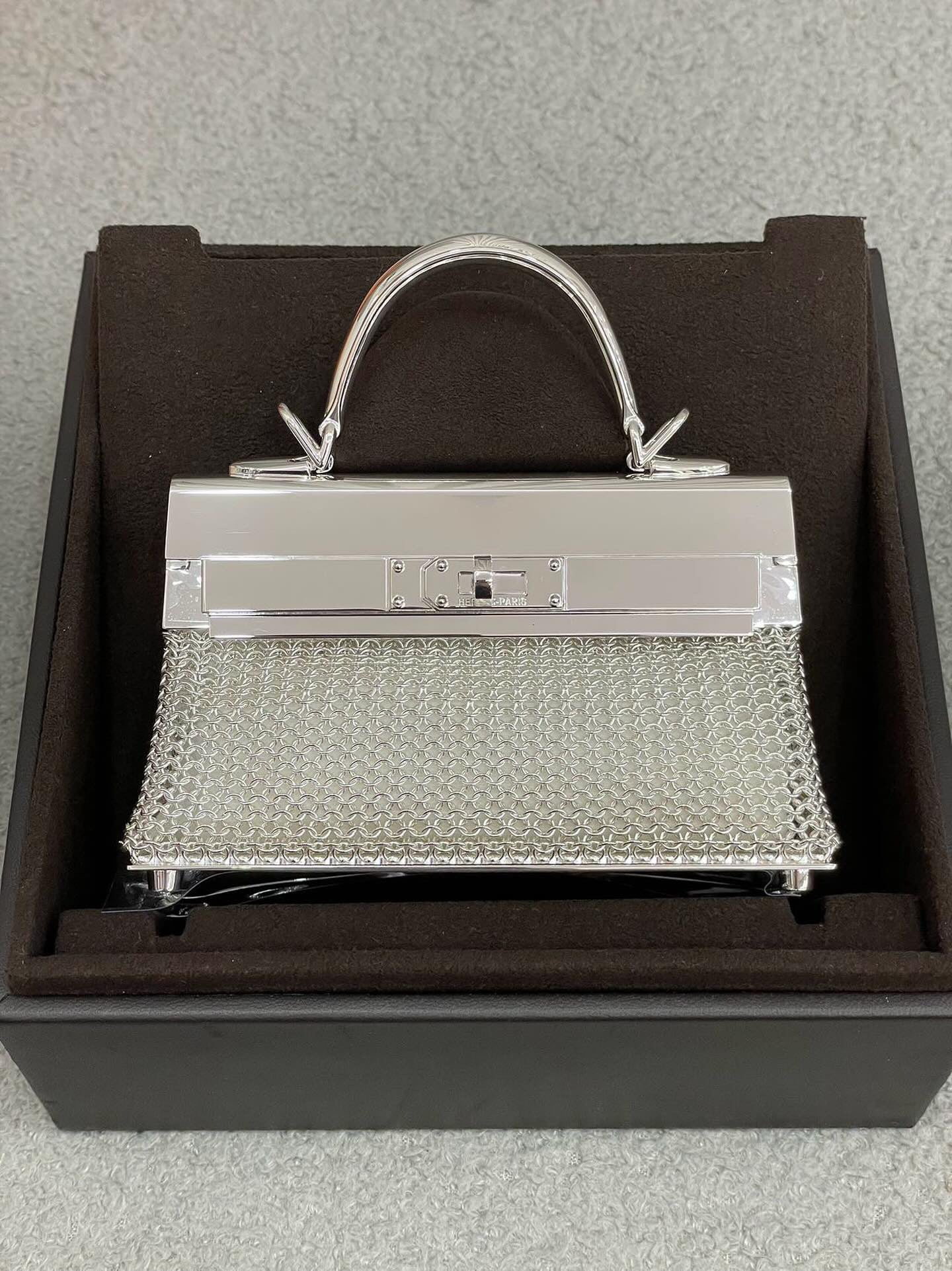 Hermès Kelly Sac Bijou Chaine in Sterling Silver