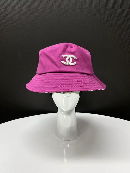 Chanel 23P rose pink double C bucket hat
