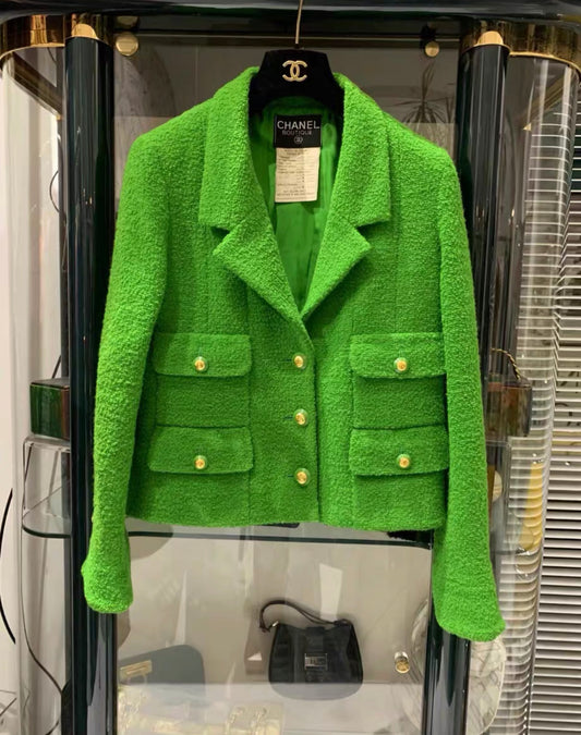 Vintage Chanel 93A Green runway jacket size 40