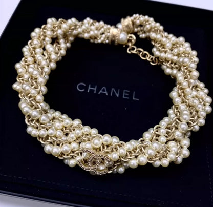 Chanel 17A Multi-Layer Pearl Choker Necklace