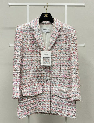 Chanel 23C Ecru/Multicolor Tweed Jacket