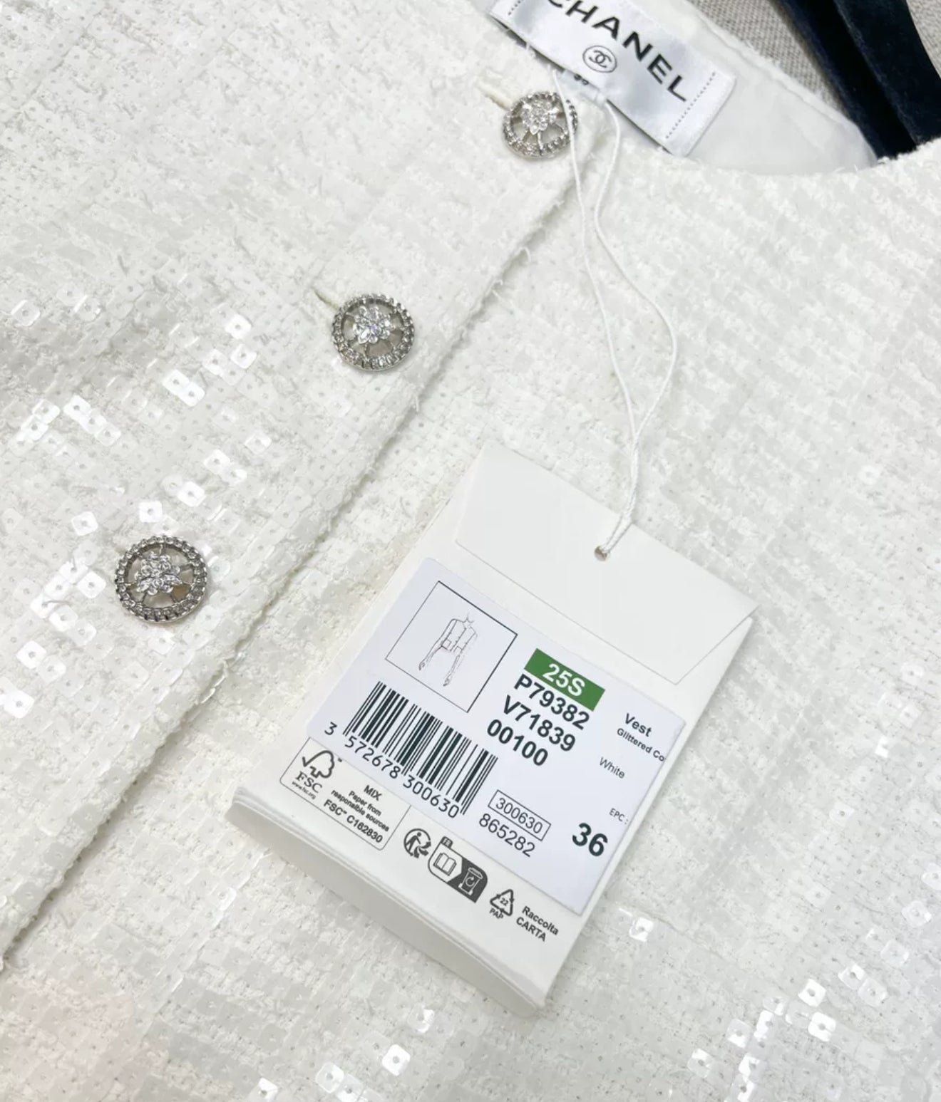 Chanel 25S Glittered Cotton Vest