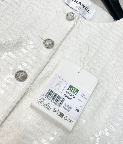 Chanel 25S Glittered Cotton Vest