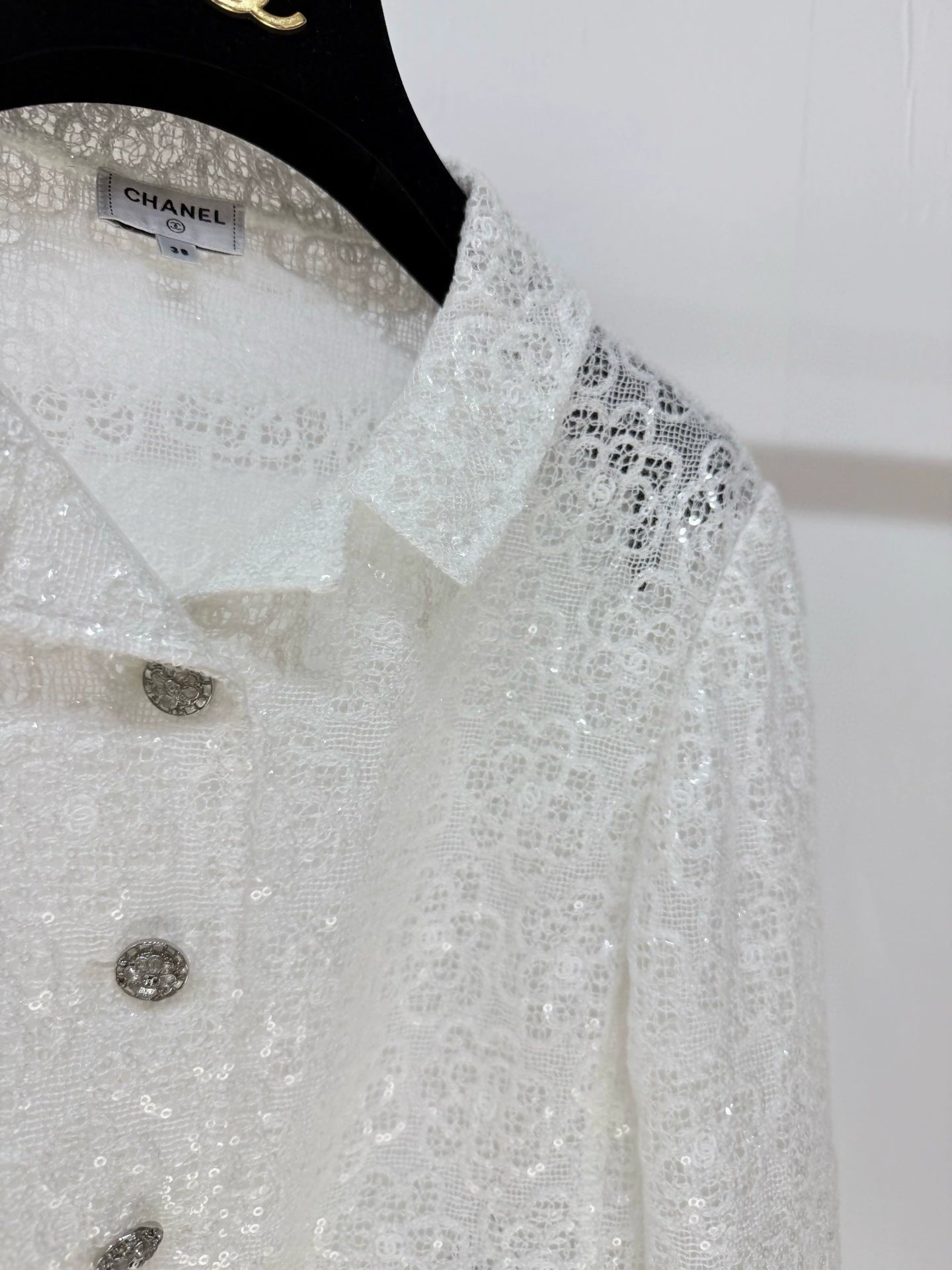 Chanel 24S White Lace Jacket