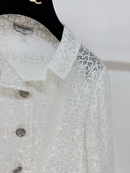 Chanel 24S White Lace Jacket
