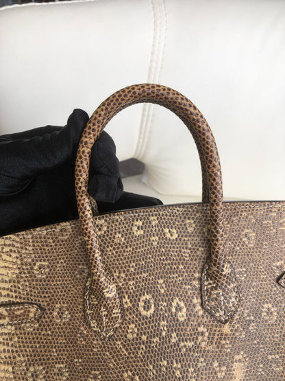 Hermès Birkin 25 Ombre Varanus Salvator Lizard Palladium Hardware
