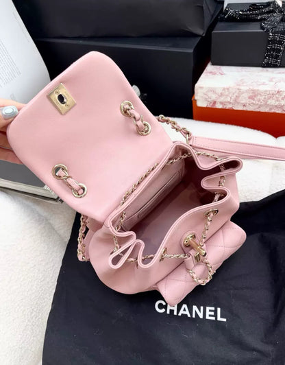 Chanel 24P Pink Backpack Gold Hardware