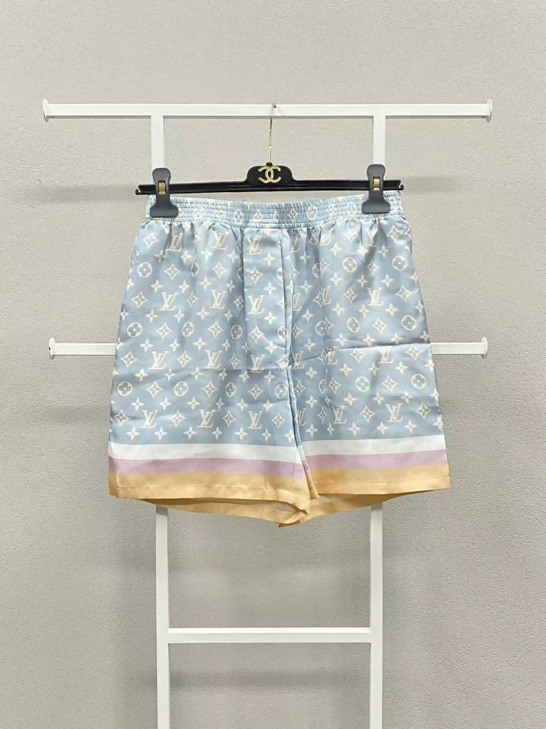 Louis Vuitton LV monogram print silk shorts