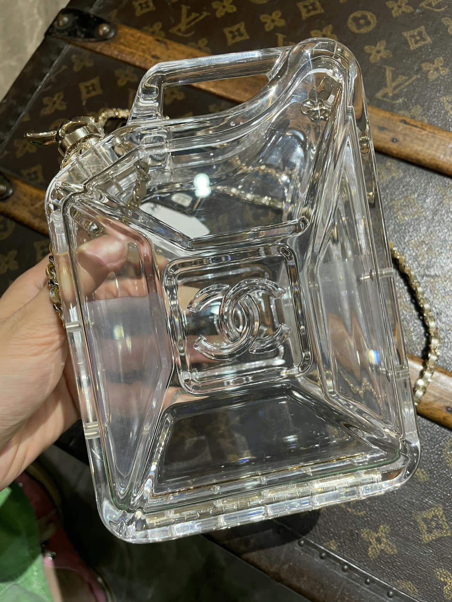 Chanel Dubai Tank Transparent Minaudiere Clutch Bag