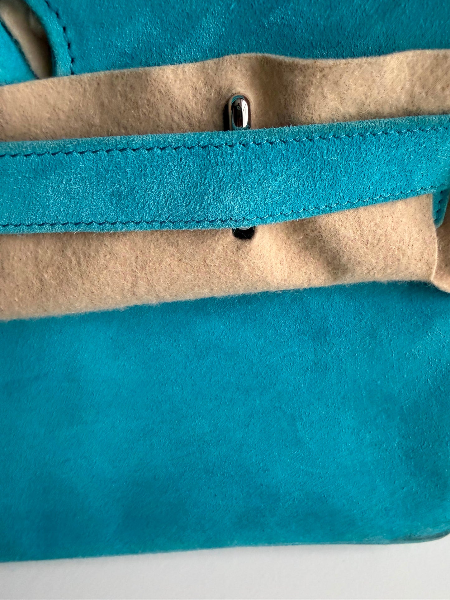 Hermès Birkin Shoulder JPG 42 Blue Turquoise Doblis Suede Leather Palladium Hardware – Ultimate Collector’s Masterpiece
