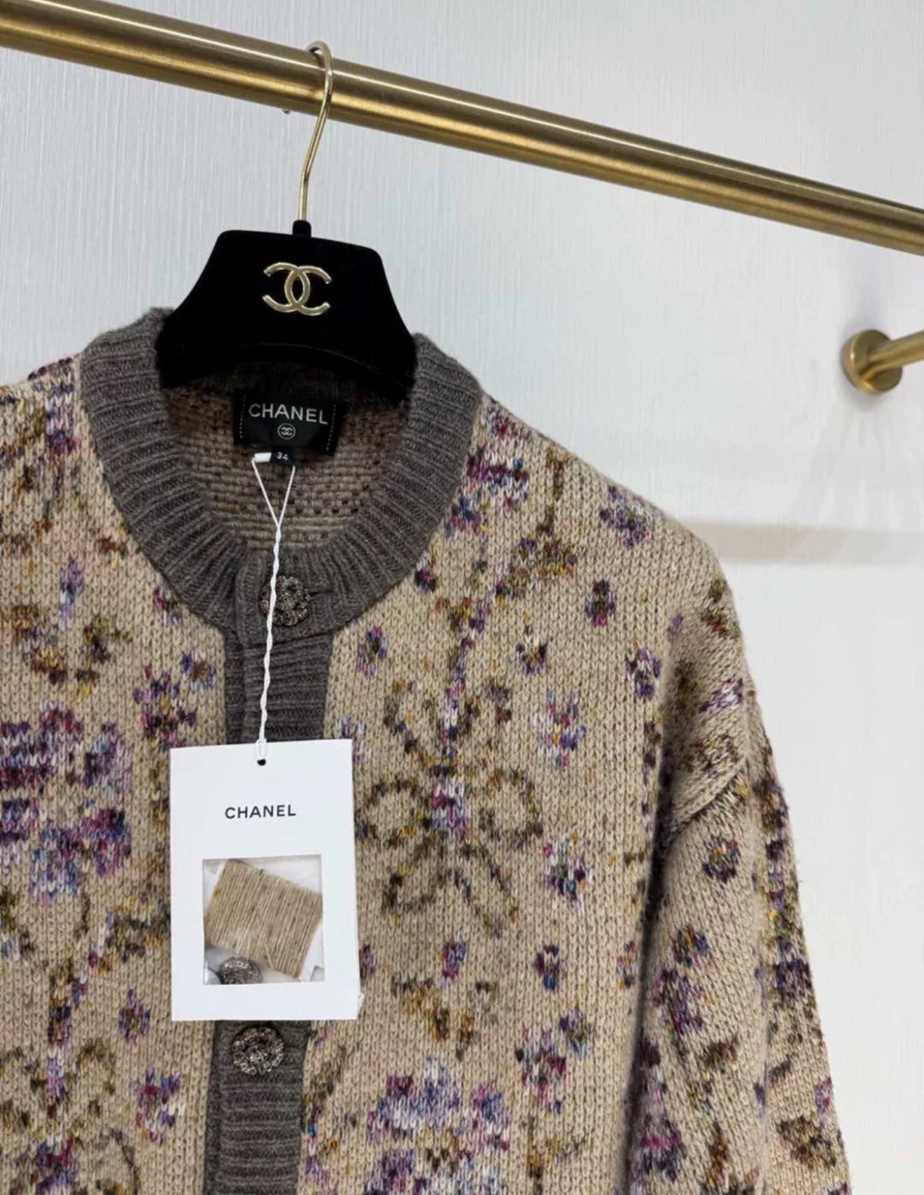 Chanel 22k floral knit cardigan