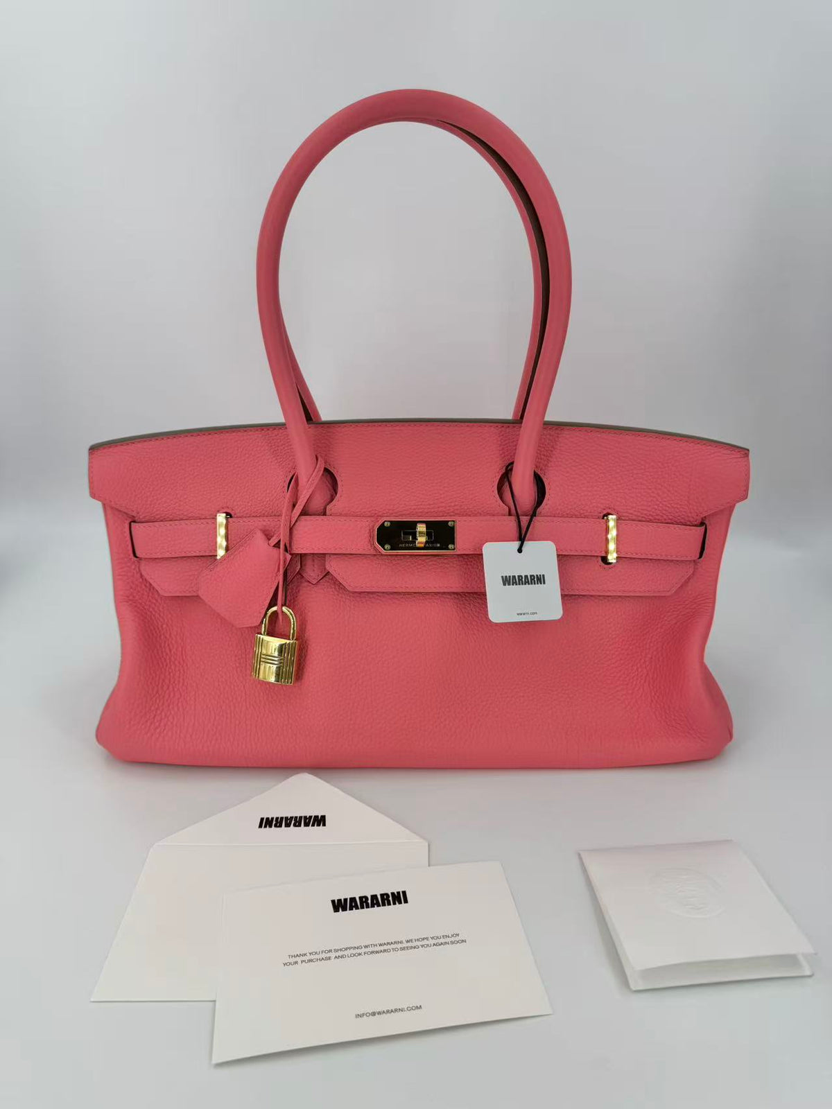 Rare Hermès Birkin Shoulder 42 JPG Pink Rose Lipstick Leather Gold Hardware