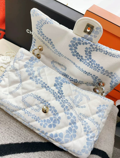 Chanel 25M coco beach series blue printed CF Bag