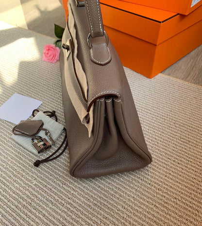 HERMES shoulder Kelly Étoupe Togo Leather palladium hardware