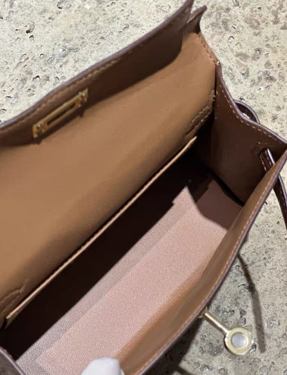 Hermès Mini Kelly Gold Matte Alligator Leather Gold Hardware