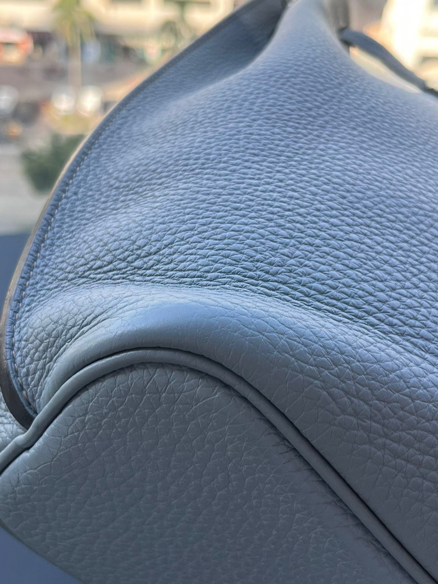 Hermès so Kelly 22 Bleu Lin togo leather palladium hardware