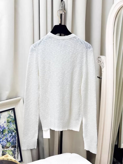 Chanel 25M white knit cardigan