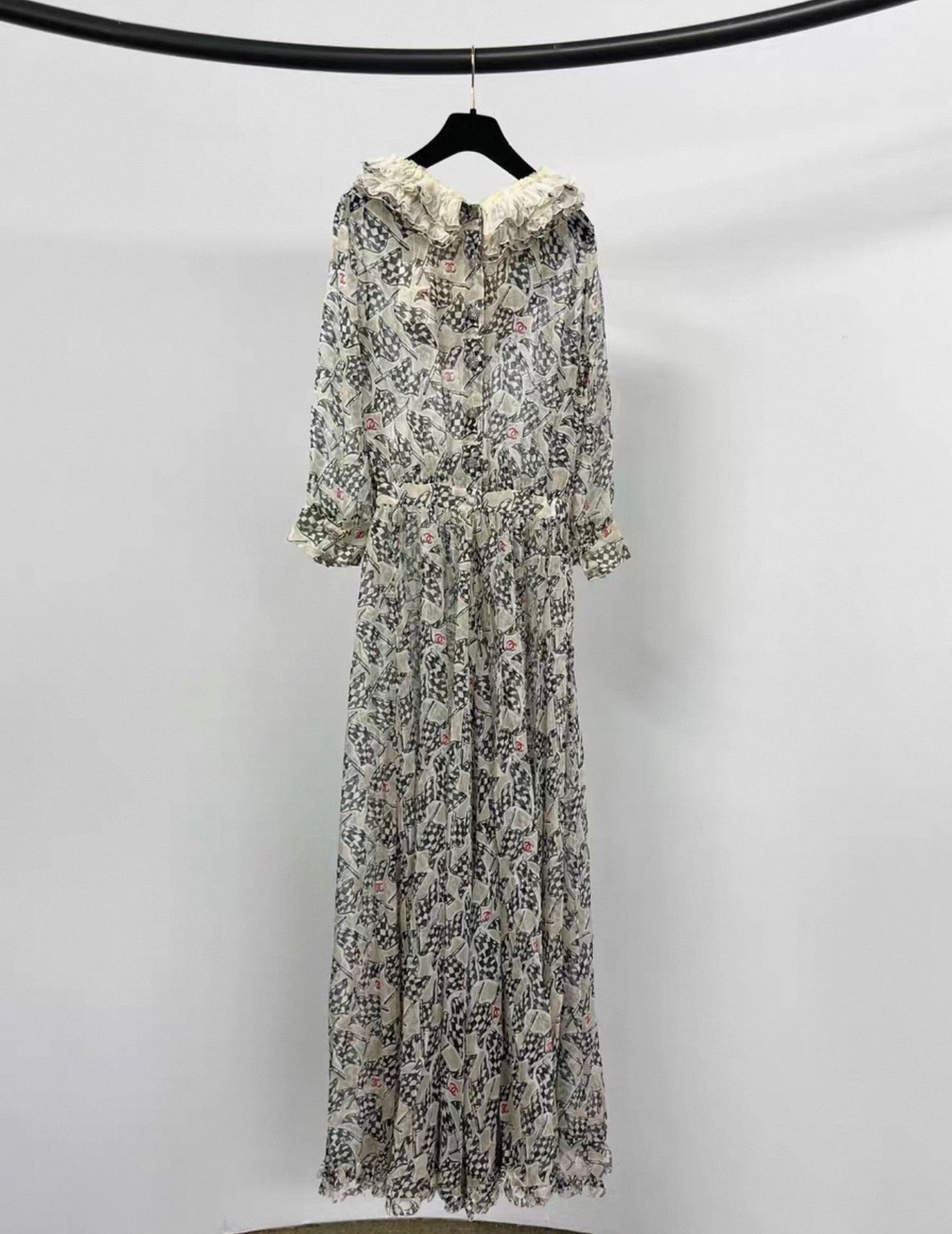 Chanel 23C silk print maxi dress