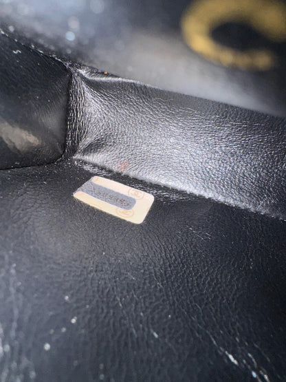 Chanel vintage Black velvet mini square flap bag with gold hardware