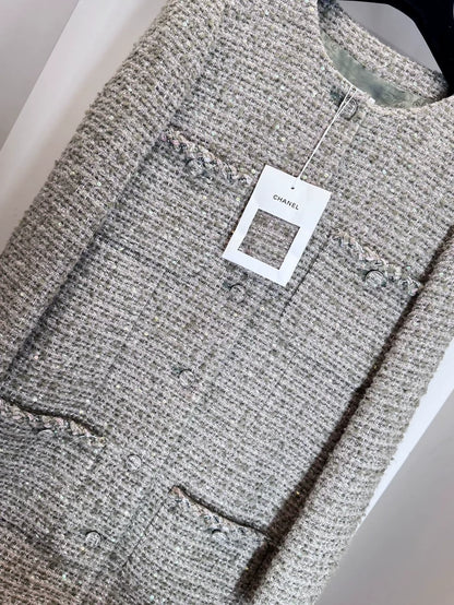 Chanel 24b Green Tweed Four-Pocket Jacket