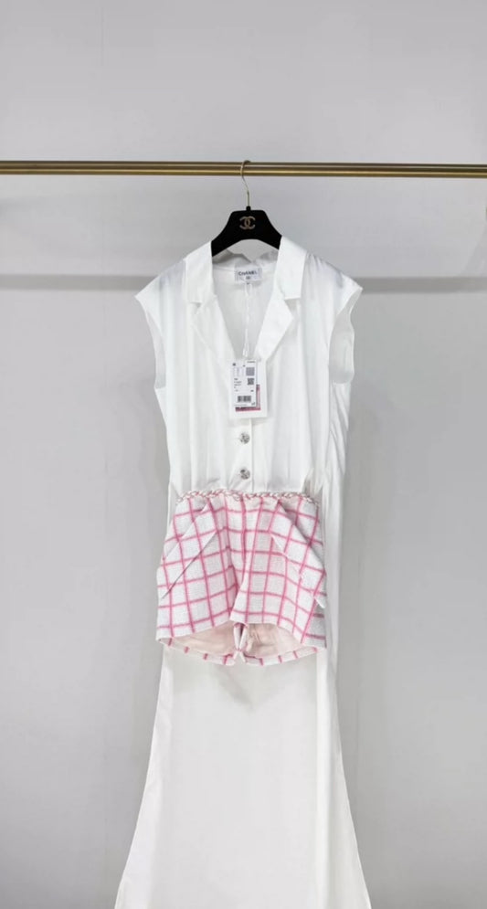 Chanel 23C white & pink jumpsuit