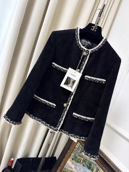 Chanel 25k black corduroy jacket