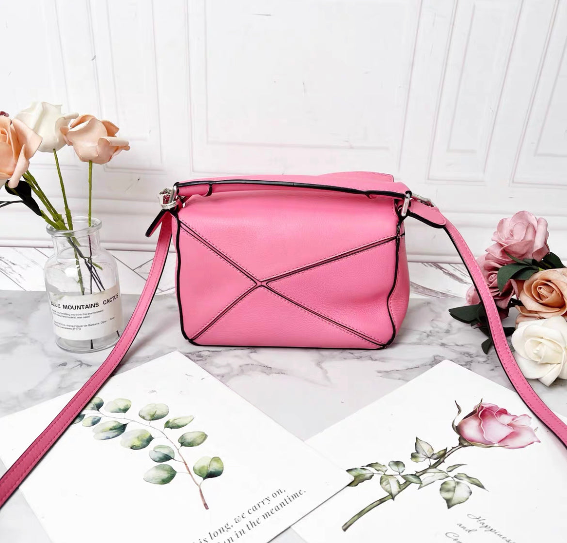 Loewe Pink LOEWE Mini Puzzle Satchel