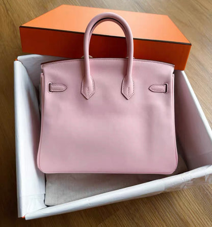 Hermes  Birkin 25 Rose Sakura Pink Swift Palladium Hardware Handbag