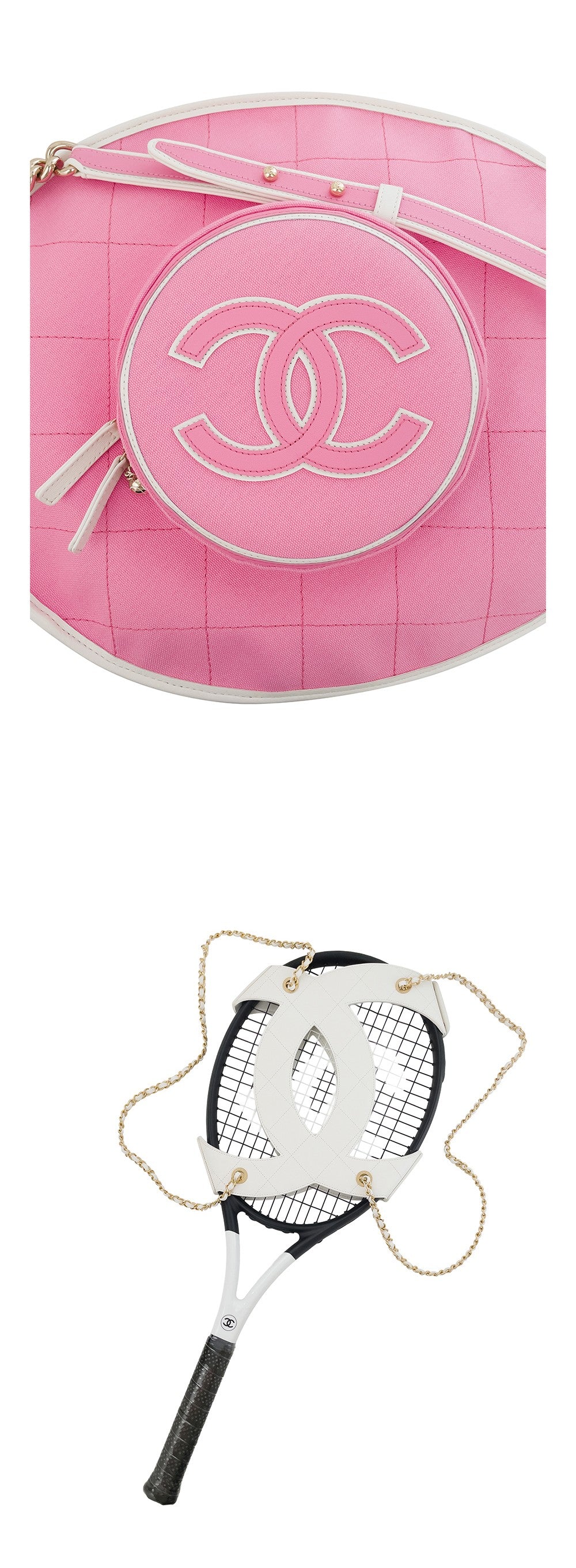 Chanel 23C Pink Large Tennis Racquet & Bag