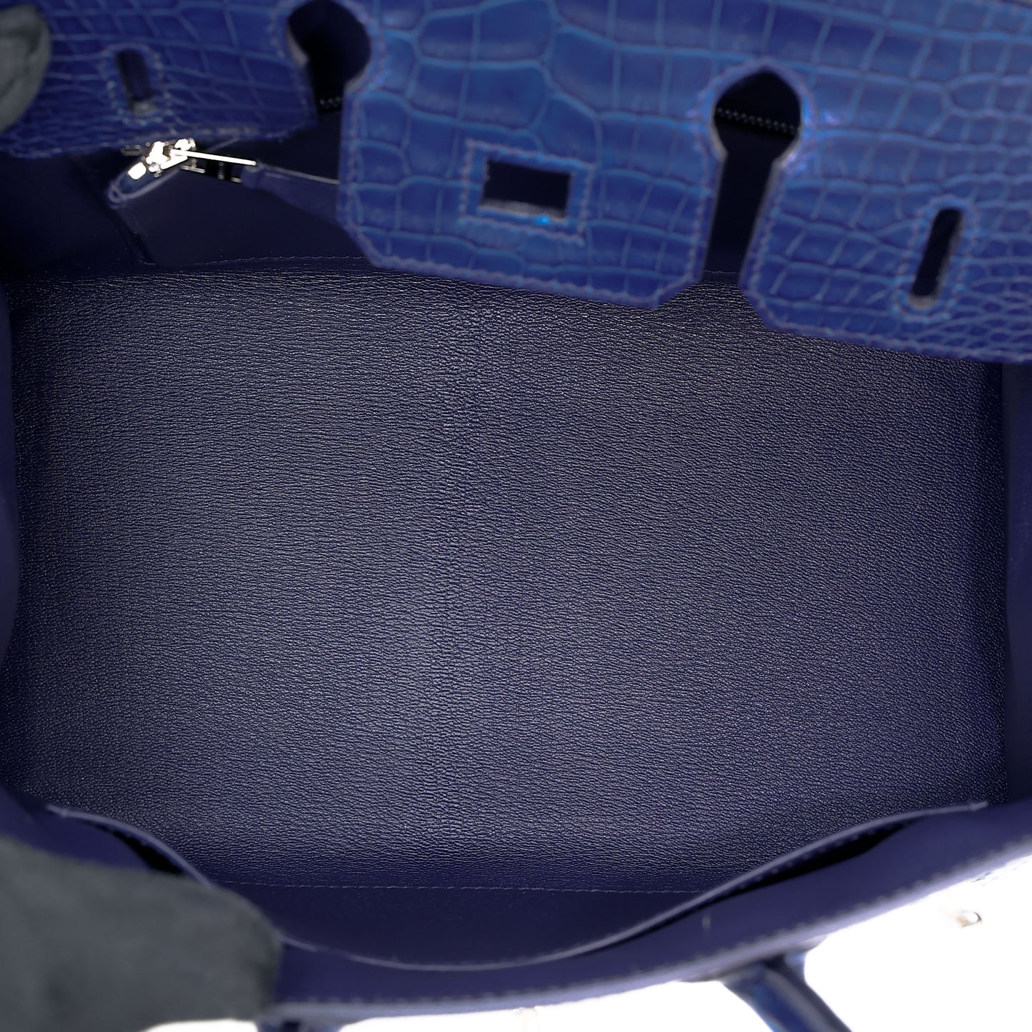 HERMÈS Birkin 25 Sellier Aizome Matte Crocodile Palladium hardware