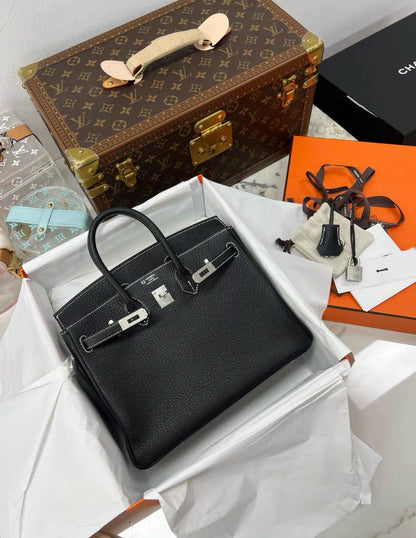 Hermès Special Order (HSS) Birkin 25 Black Chèvre Brushed Palladium Hardware