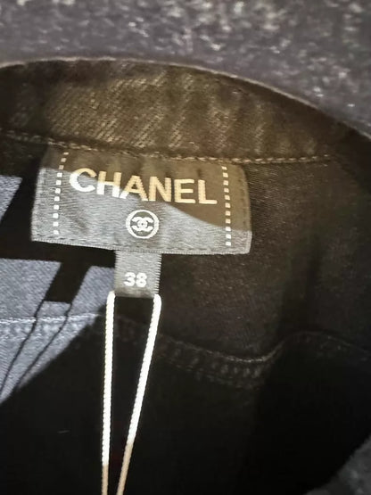 Chanel 24B grey-black denim shirt jacket
