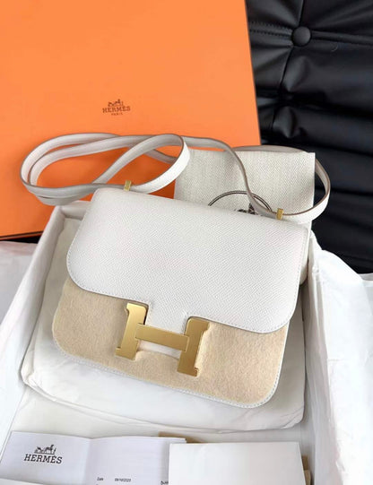 Hermès Constance 19 Craie Epsom Gold Hardware