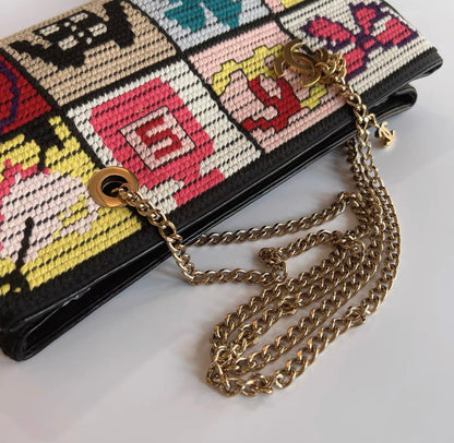 Chanel Vintage Cross stitch shoulder bag