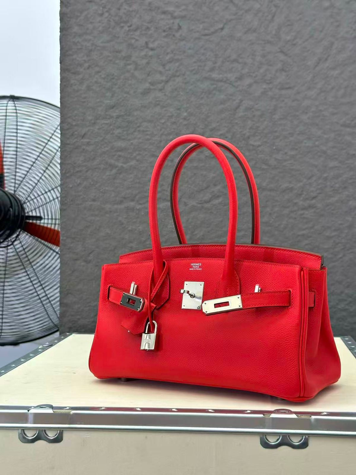 Hermes Birkin Shoulder 29 Rouge de Coeur Evercolor Leather Palladium Hardware