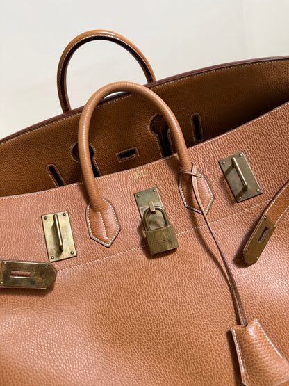 Rare Hermès Birkin HAC 60 Gold courchevel