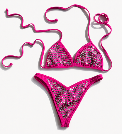 Chanel Vintage 1995 Barbie Pink Crystal Bikini | Rare Collector’s Piece | Fits 38