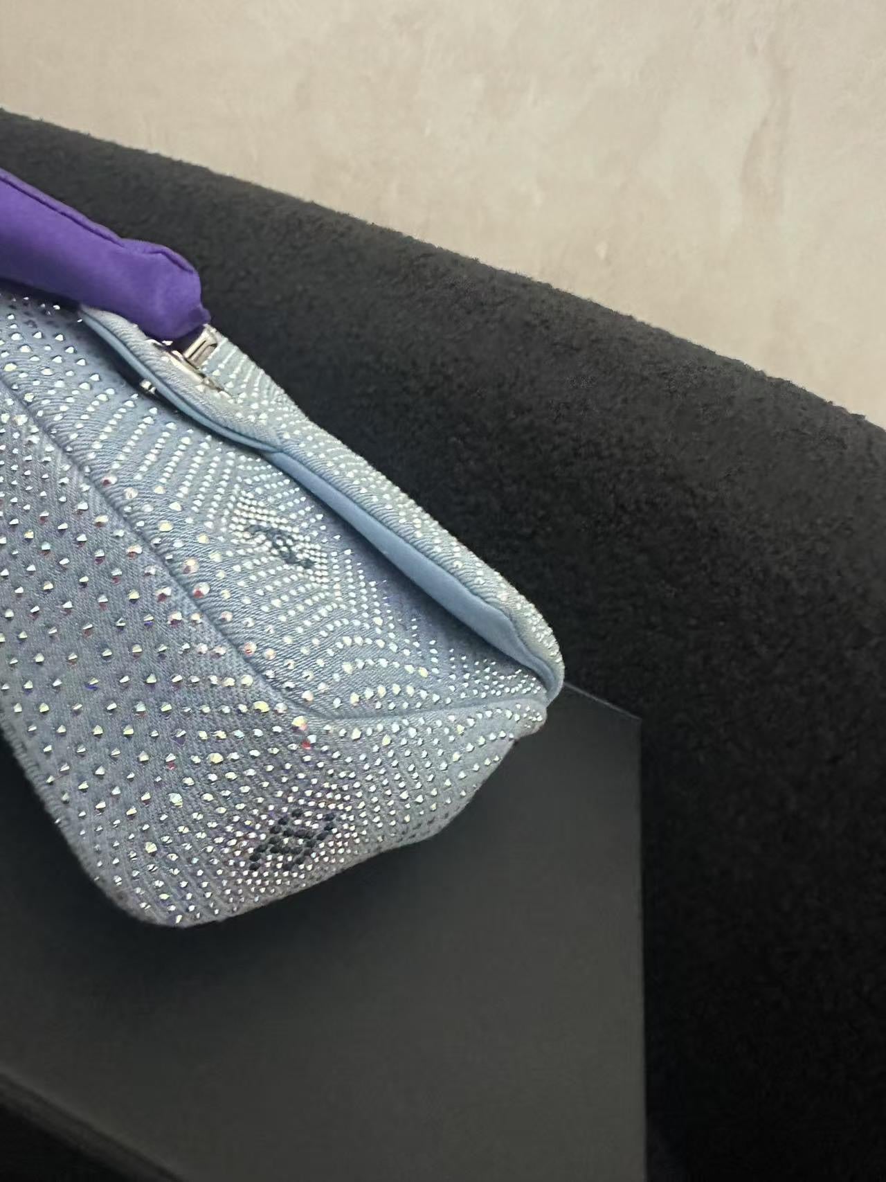 Chanel 23C Denim with crystals Evening flap bag
