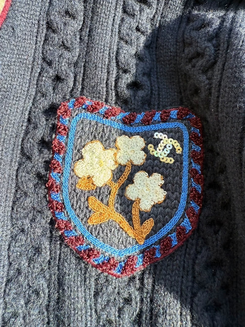 Chanel 26C Black Yellow cardigan