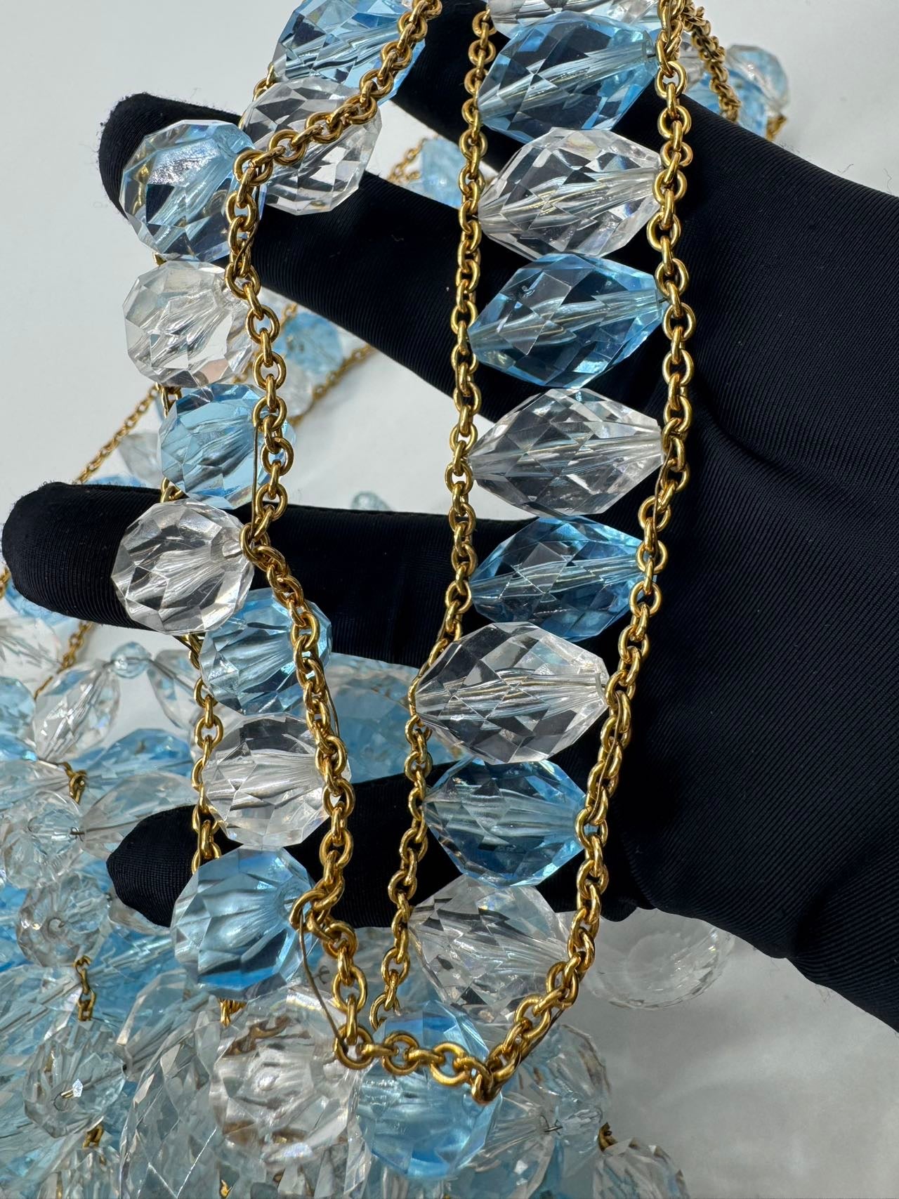 Chanel 1997 Runway Vintage Rare Blue Clutch Minaudière Bag