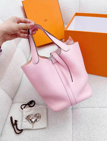 HERMES PICOTIN 18 LOCK BAG 3Q ROSE SAKURA SHW