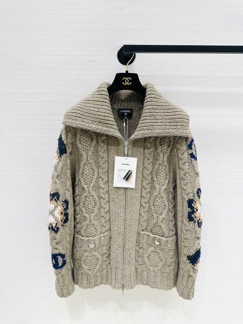 Chanel 24N Ski Coco Neige zip-up sweater